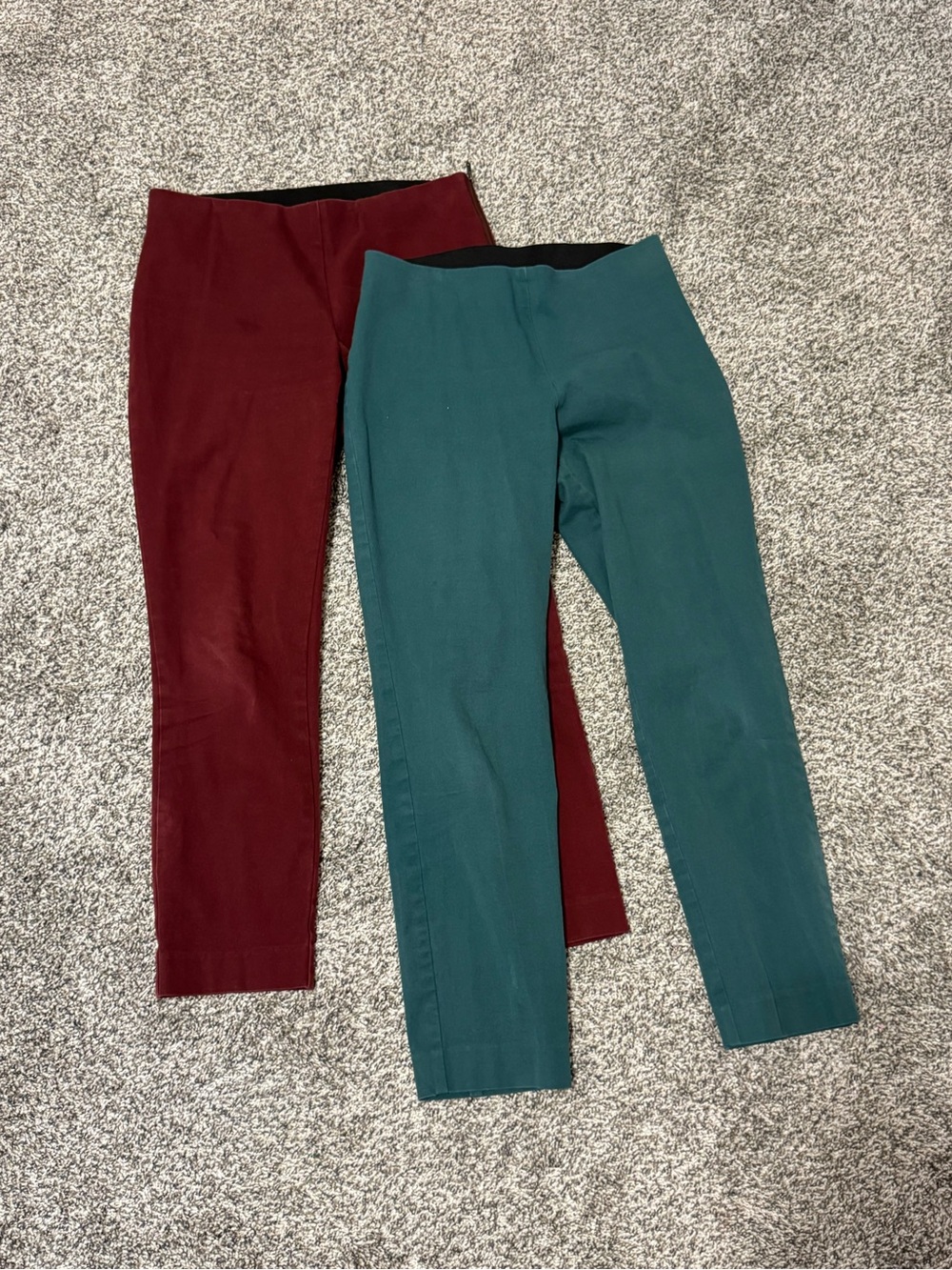 A New Day 2 Pack Elastic Waist Stretch Pants in Red and Teal